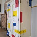 Mondrian Kast/ Modern Look Kast/ Statement Massief Hout Wandkast thumbnail 9
