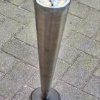 Vintage Chromen Staande Vloerasbak Uit 50'R Jaren. thumbnail 2