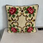 Vintage Smyrna Kussen Bloem thumbnail 3