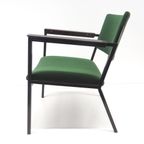 Groene Vintage Fauteuil Met Metalen Frame Gemaakt In De Jaren '60 thumbnail 4