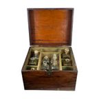 Military Campaign - 19Th C Fine English Liquor Cabinet - With Original Bottles - Very Rare! thumbnail 9
