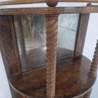 Art Deco Hal Kastje Noten Hout Spiegel. thumbnail 3