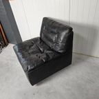 Vintage Italiaanse Fauteuil, Zwart Leer, Zanotta thumbnail 3