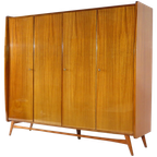 Vintage Scandinavisch Design 4-deurs Kledingkast In Teak, 1960s thumbnail 2