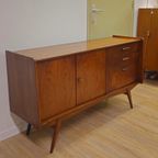 Vintage Teak Fineer Dressoir Lowboard Kast Kastje thumbnail 6