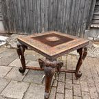 Antieke Anglo Indian Olifant Tafel Vintage thumbnail 8