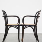 Set Van 2 Houten Eetkamerstoelen In Thonet Stijl Met Rieten Zitting thumbnail 3