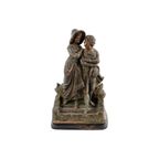 Terracotta Sculptuur Jong Koppel Antiek Romantisch Beeld Terre Cuite Aardewerk 35Cm thumbnail 3