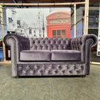 Chesterfield 2-zits Bank – Paars Fluweel thumbnail 6