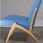 Vintage Blue Chair Of Wood And Cloth thumbnail 3