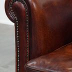 Schapenleren Clubfauteuil In Een Prachtige Warme Cognac Kleur Met Een Mooi Patina thumbnail 12