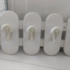 Vintage Houten Wandkapstok Wit 5 Haken Space Age thumbnail 2