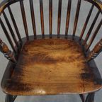 Prachtige, Elegante Antieke Houten Spijlen/ Stickback Windsor Stoel Met Een Mooie Kleurencombinat thumbnail 11