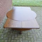 Ronde / Langwerpige Uittrek Eettafel Massief Eiken Donker thumbnail 2