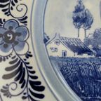 Vintage Delft - Blauw Handpainted Wandbord 30 / 22A thumbnail 6