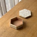 Vintage Wooden Trinket Box With Bone Inlay thumbnail 2