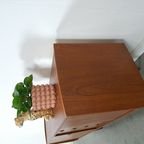 Teak Fineer Dressoir Met Lades Uit Zweden thumbnail 13