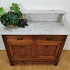 Vintage Frans Dressoir Commode, Ladekast Met Marmer Blad 907 thumbnail 3