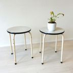 2 Xretro Vintage Kruk Stoel Jaren 70 Plantentafel thumbnail 2