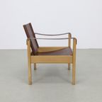 Vintage Fauteuil Safari Easy Chair Set Leer Escriba Brazil (setprijs) thumbnail 2