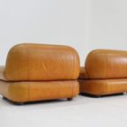 Sapporo Italiaanse Cognac Leren Loungestoelen Voor Mobil Girgi Uit De Jaren 70, Set Van 2 thumbnail 2
