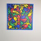 Xl Vintage Keith Haring ’86 Art Poster Ikea 2004 Rare thumbnail 3