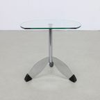 Postmoderne Bijzettafel Metaal & Glas, 1980s thumbnail 5
