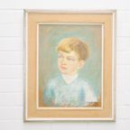 Beige Lijst Schilderij Portret Jongen thumbnail 3