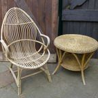 Mooi Rotantuin Setje Stoelen Tafeltje thumbnail 4