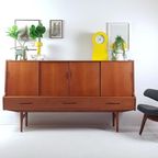 Vintage Deens Highboard | Drankenkast Buffetkast Teak Danish thumbnail 2