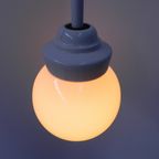 Art Deco Hanglamp Met Witte Glazen Bol thumbnail 7