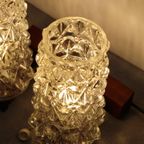 Vintage Dubbele Wandlamp - Hout, Glas Jaren '60 thumbnail 7