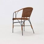 Decorative Wrought Iron And Rattan Side Chair 1970S thumbnail 4