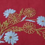 Rechthoekig Warm Rood Vintage Tafelkleed Geborduurde Bloemen thumbnail 6