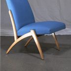 Vintage Blue Chair Of Wood And Cloth thumbnail 2