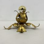 Hollywood Regency Gold Leaf Flower Light , 1970S thumbnail 3