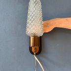 Mid Century Deense Wandkandelaar  - Scandinavische Glazen Wandlamp thumbnail 7