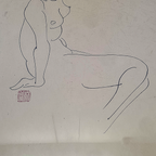 Vintage Chinese Tekening Van Naakte Dame, 2e Helft 20e Eeuw thumbnail 4