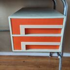 Superleuk Retro Frans Bureau Jaren 70 Vintage Oranje thumbnail 3