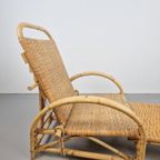 Vintage Boho Rotan Ligstoel Lounge Chair '60 Verstelbaar thumbnail 11