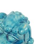 Groot Koppel Foo Dogs Tempelleeuwen Turquoise Keramiek 25cm thumbnail 3