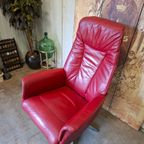 Rood Lederen Relexfauteuil thumbnail 3