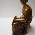 Beeld Van Romeins/Griekse Zittende Vrouw, Gesigneerd Aizelin, 19Th Century thumbnail 11