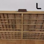 Brocante, Bruine Antieke Houten Letterbak, Wanddecoratie L thumbnail 4