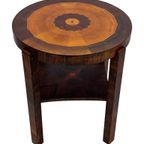 Art Deco Eiken Bijzettafel Ingelegd Blad Design Coromandel thumbnail 14