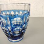 Blauwe Kristallen Vaas Val Saint Lambert thumbnail 5