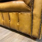 Oude Antieke / Vintage Chesterfield 3 Zits Bank Cognac Bruin thumbnail 9