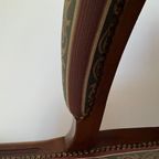 Antieke Houten Fauteuil Met Gestreept Patroon. thumbnail 4