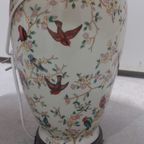 Supermooie Grote Chinoiserie Stijl Vaaslamp Met Kap thumbnail 4