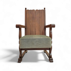 Oak High Back Arm Chair 1930s thumbnail 10